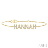 1/4 Ctw 'HANNAH' Block Name Single Cut Diamond Bracelet in 10K Yellow Gold